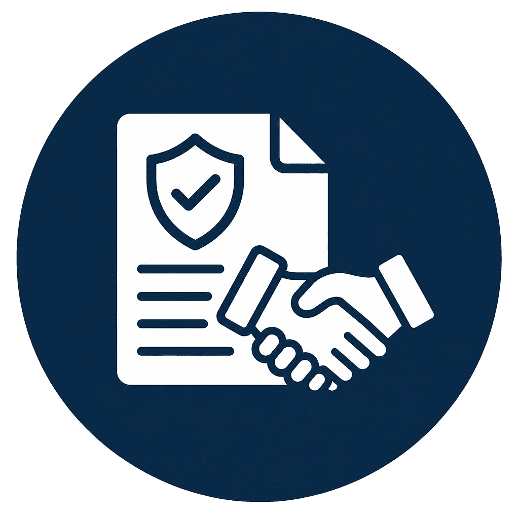 Secure contract handshake icon
